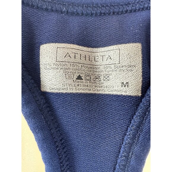 Athleta Womens Rev Up Stripe Racerback Tank Top With Built-In Bra Size M - Picture 4 of 5
